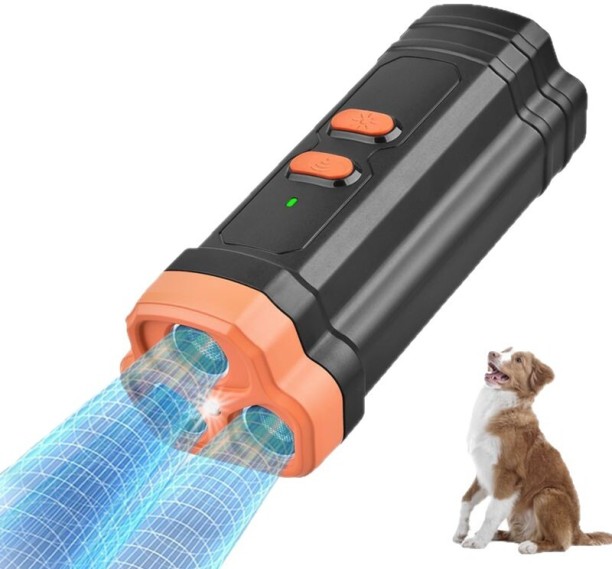 spark Dog stopper, ultrasonic anti-barking device, with an effective range of up to 23 feet, suitable for dogs aged 6 months to 8 years, safe and effective in correcting canine behavior (rechargeable, suitable for indoor/outdoor use, orange model) Plastic Training Aid For Dog & Cat