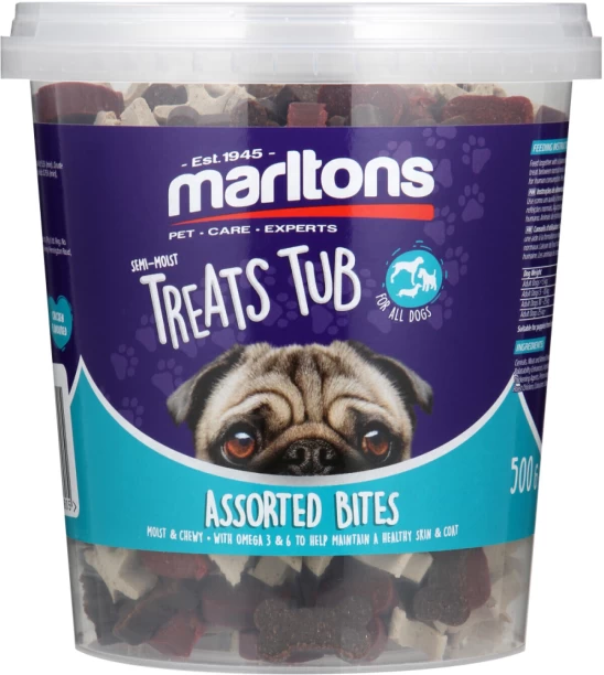 Marltons Semi-Moist Treats Tub Assorted Bites Chicken NA Treat