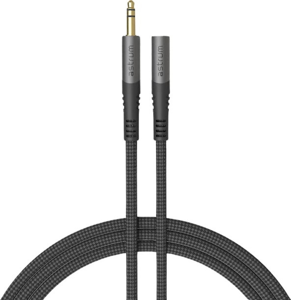 Astrum Grey Premium Braided 3.5mm Hi-Fi Aux Audio Extension Cable – VMAF35 Headphone Extension