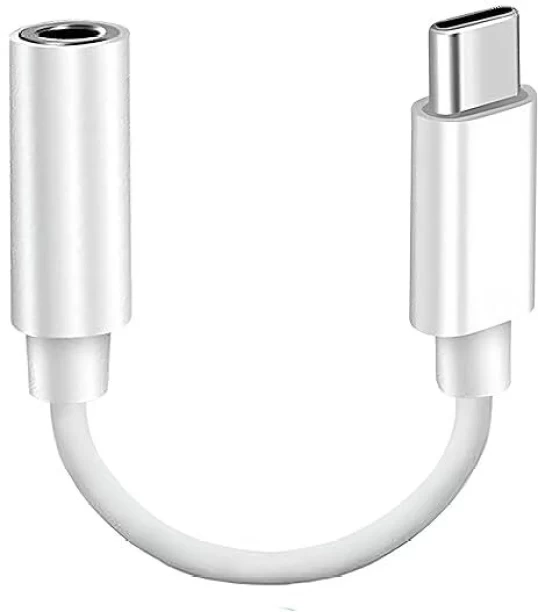 PressPlay Tech White Type C to 3.5 mm Audio Jack Headphone Adapter