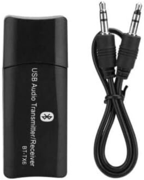 PressPlay Tech Black Bluetooth 5.0 Receiver AUX Output Receiving Transmitter BT-TX6 Headphone Adapter