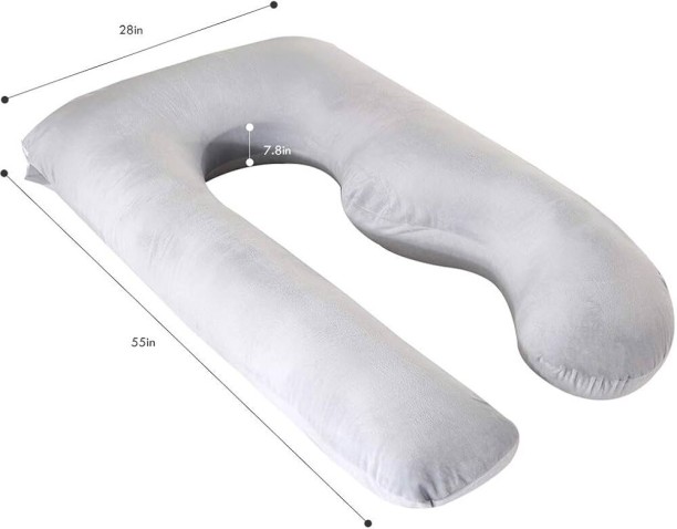 Perfect Dealz U Shaped Full Body Pregnancy Pillow Cotton Solid Pregnancy Pillow