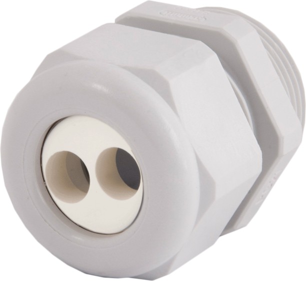 Hotncold Double hole entry M20 cable gland IP68 with lock nut 2-way Pipe Joint