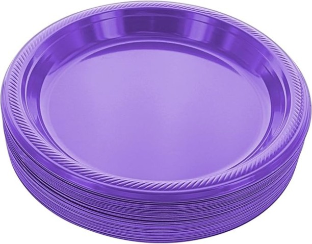 Party Plate 22cm Purple Party Plastic Plate Dinner Plate