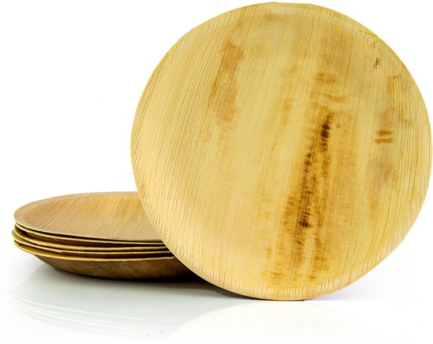 EARTHWARE Eco Friendly Round Palm Leaf Side Plate 25cm Dinner Plate