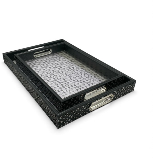 Crockery Centre Luxury Rectangular Tray Set 2-Piece 41x28cm and 33x22cm Home Décor Tray