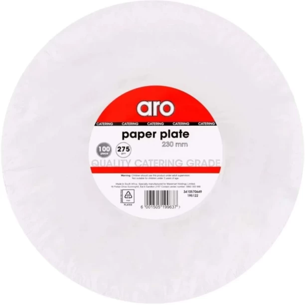 Aro Paper Plates 230mm Dinner Plate