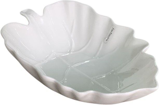 Crockery Centre Bowl 26X17X6Cm Leaf White Porcelain Serving Dish