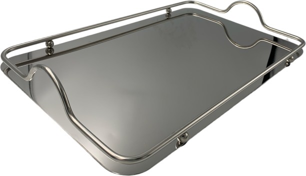 Crockery Centre Silver Tray 42x27cm Rectangular Stainless Steel Tray