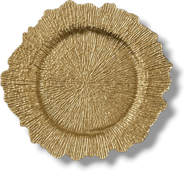 FSK Traders 50 Gold Leaf Charger Plate