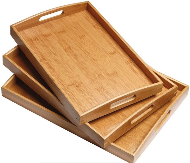 Wooden Wood Set Tray Serving Set