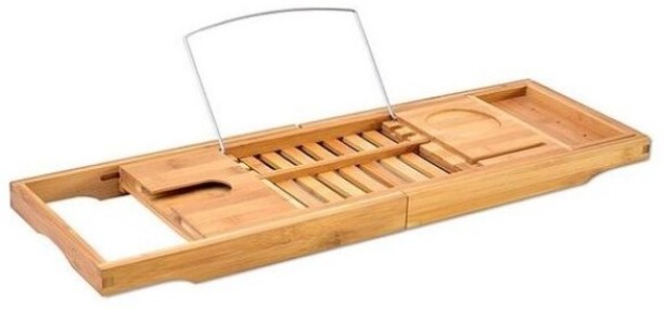 Takme Home Expandable Bamboo Spa Bathtub Tray Tray