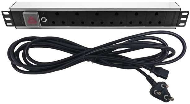 6 Way Aluminium Rack Mount PDU Aluminium Rack Mount PDU Plug Pin