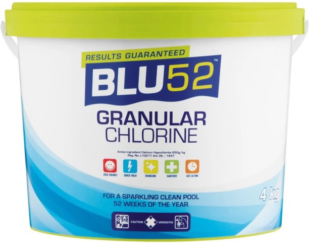 BLU52 Granular Chlorine 4kg Chlorine Pool Cleaner