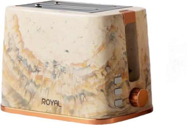 Royal Stylist Marble Look 2 Slice Electric Toaster Orange 1500 W Electric Pop Up Toaster