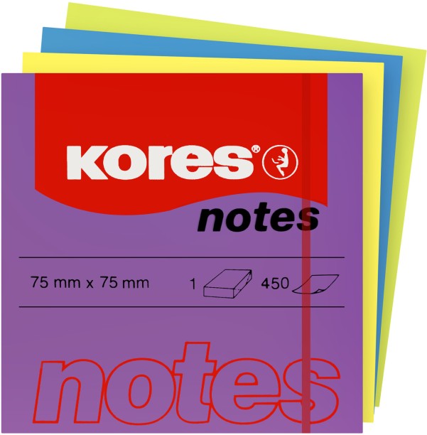 Kores 450 Sheets Sticky Notes, 4 Colours