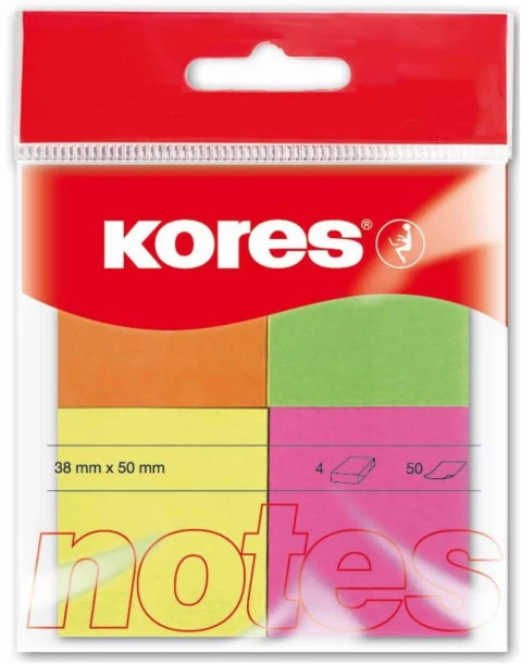 Kores 50 Sheets Sticky Notes, 4 Colours