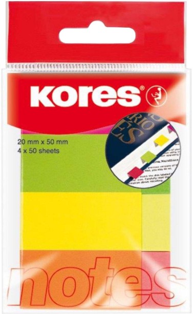 Kores 50 Sheets Page Markers, 4 Colours