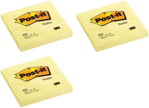 3M 100 Sheets Sticky Notes, 1 Colours