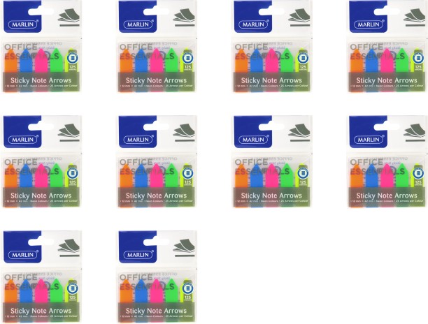 Marlin 125 Sheets Page Markers, 5 Colours