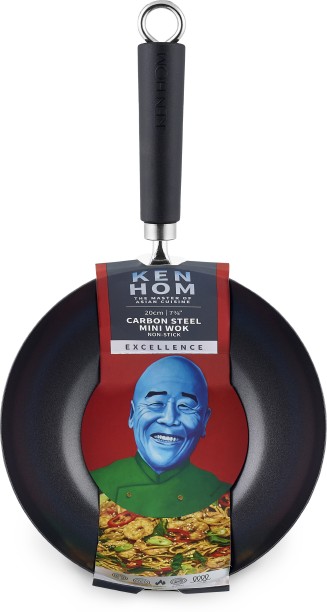 Ken Hom Non-Stick Carbon Steel Mini Wok, 20cm Wok 1 L capacity