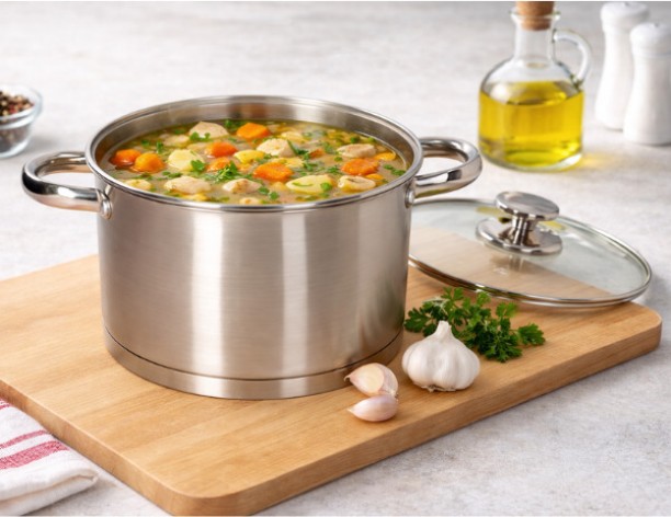 Danny Home Stainless Steel Casserole Pot & Lid 3.6L Wok with Lid 3.6 L capacity 29 cm diameter