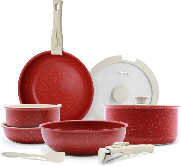 Minhaj Homeware MH-AL12PC-RED Pot with Lid 4 L capacity