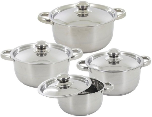 Lihle 8 Piece Stainless Steel Cookware Set Pot 2 L capacity