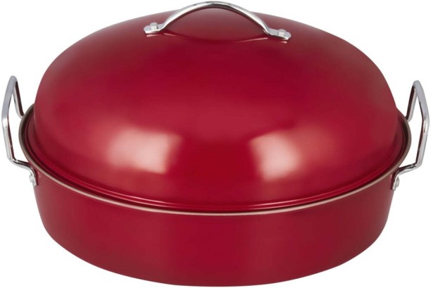 Carbon Steel Roaster With Lid Wok with Lid 1 L capacity 42 cm diameter