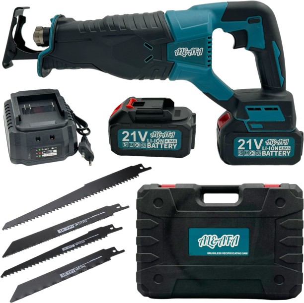 al&afa Cordless Reciprocating Saw Kit With 4 Blades, 2 Li-On Battery & Case Saw