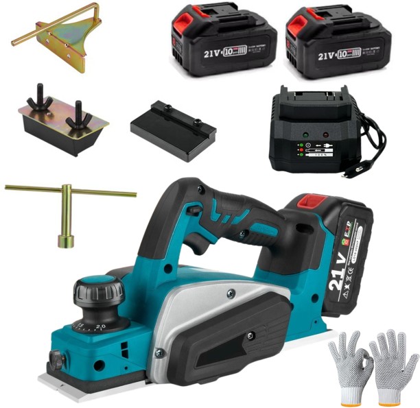 fame inc 21V Cordless Wood Planer with 2 Batteries, Charger, Gloves & Planing Guides Planer Blade