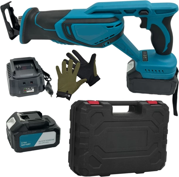 fame inc Cordless Reciprocating Saw Kit With 2 Li-On Batteries, Case & Gloves Saw