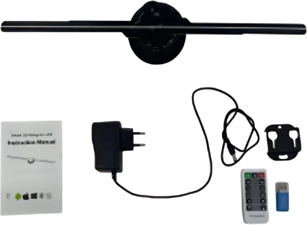 Generic Hologram 42cm 3D High Resolution 1024Pixel 384LED Projector Fan & Remote (980 lm) Portable Projector