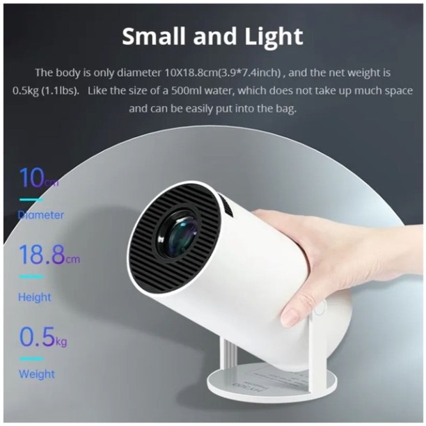 Android 4K Wifi Portable Smart Projector OS - LED Light Source (2800 lm) Portable Projector