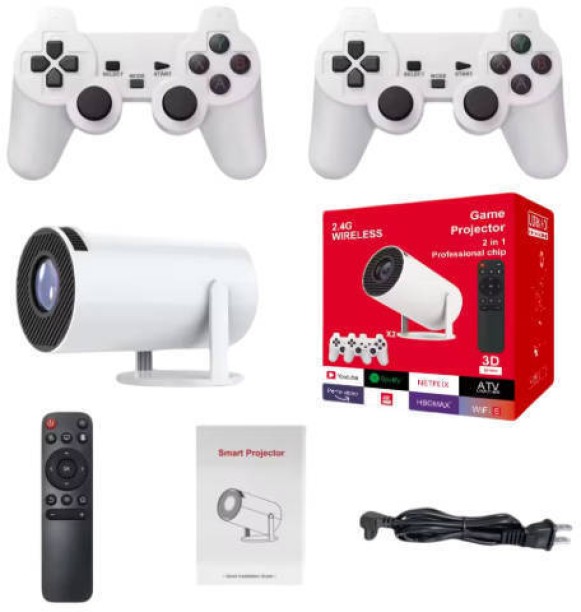 2-IN-1 Game projector with wireless controller set (3500 lm) Portable Projector