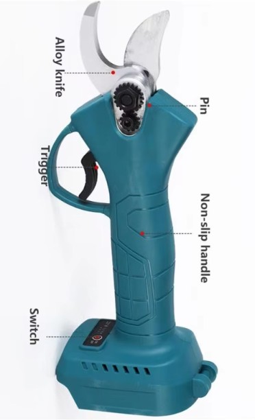 BLD 48V garden pruners electric scissors - with two batteries Straight Blade Pruner