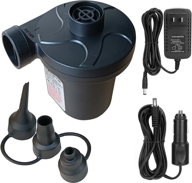 Generic Electric Air Mattress Pump with 3 Nozzles Motorcycle Pump