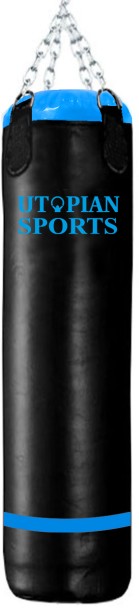 Utopian Sports Muay Thai Punching Bag 80kg - Karate Punch Bag Black & Blue 155cm Height Hanging Bag