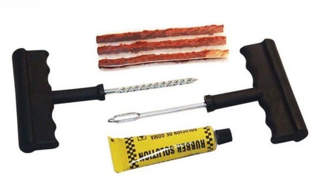 ELCTRO WORLD Car Tire Repair tools With Adhesive Seal Hand Tools Set Tubeless Tubeless Tyre Puncture Repair Kit