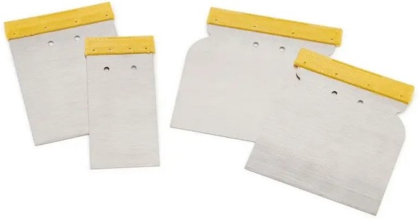 Prime Luxe Tools Carbon Steel & Fine Polished Scaper Set of 4 Flexible Putty Knife
