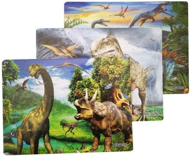 Umlozi Dinosaur Puzzles - Set Of 3 - 40 Piece Puzzles Jigsaw Puzzles