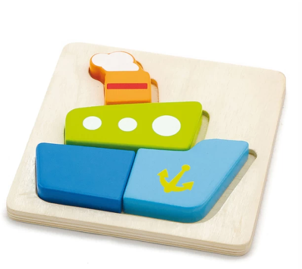 VIGA Handy Block Puzzle Boat Wooden Puzzles
