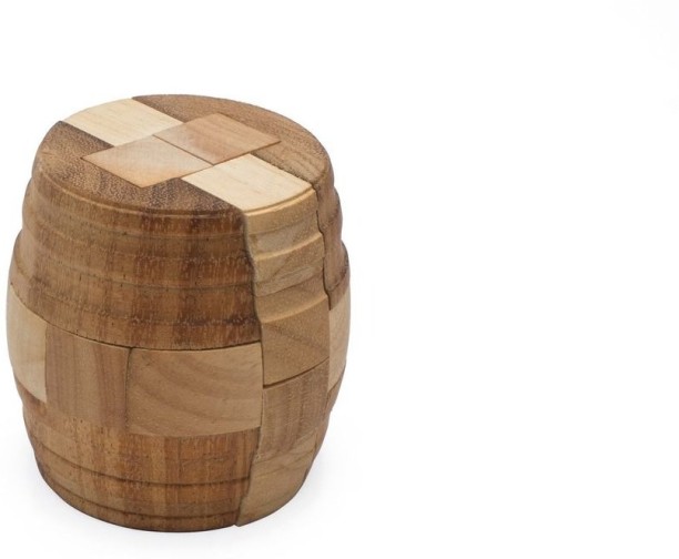 SiamMandalay Wine Cask - Wooden 3D Interlocking Puzzle Brainteaser - Wine Lovers Gift 3D Puzzles