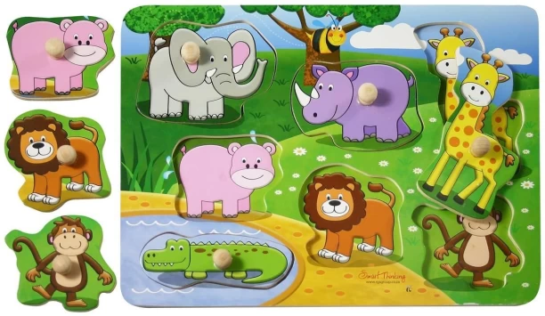 RGS Group Wild Animals Peg Puzzle Pegged Puzzles