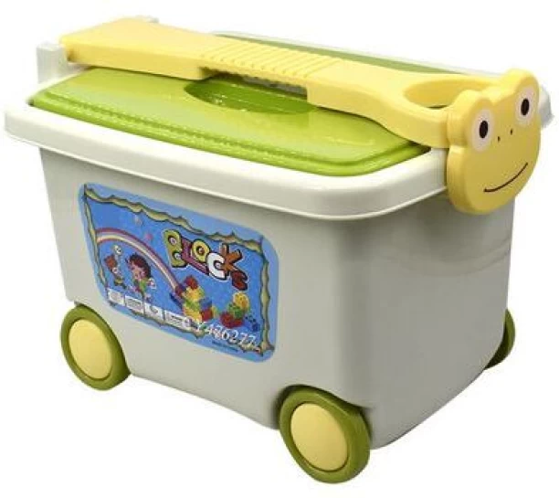 HEMCO BABY Building Blocks Bucket Puzzle Blocks Trolley - 72 Pcs E0030 - Green Cubes