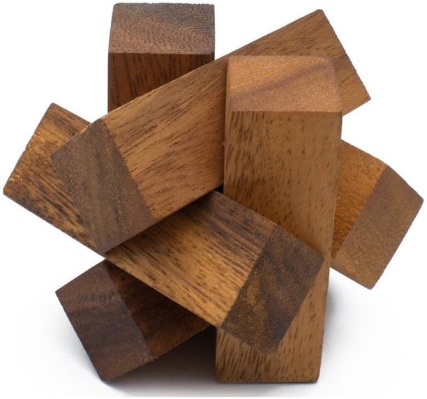 SiamMandalay Mini Lumberjack's Challenge - Wooden 3D Puzzle Brainteaser 3D Puzzles