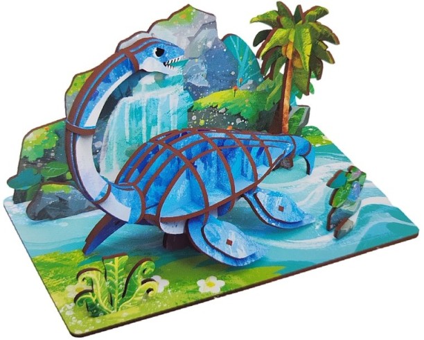 Umlozi Wooden 3D Puzzles - Plesiosaur 46pc 3D Puzzles