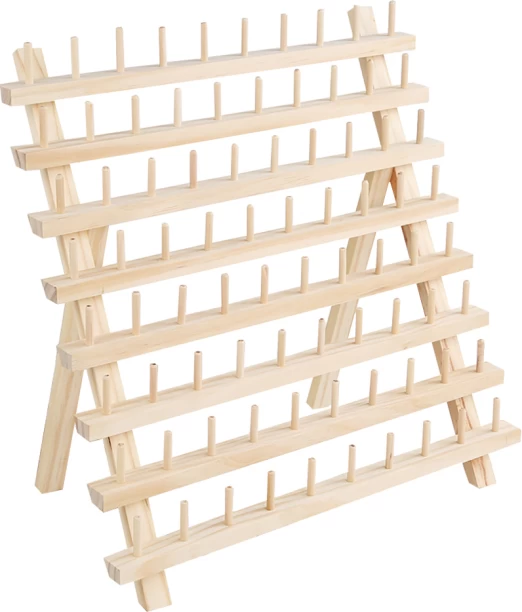 ALANES 80 Spools Foldable Wooden Sewing Embroidery Thread Holder Rack Organizer Shelf Organizers