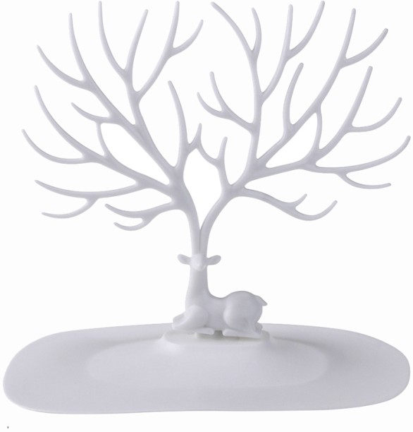 ALANES Decorative Deer Antler Tree Design Jewelry Organizer Plastic Rack Shelf For  Storage