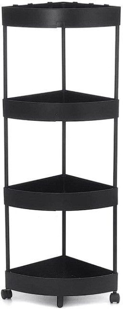 Bathroom Rack Versatile 4-Tier Rolling Storage Cart - Triangle Corner Organizer Stainless Steel Rack Shelf For  Bathroom